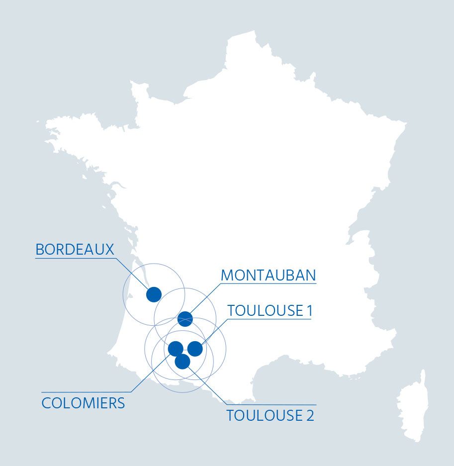 Carte de France agence Ligne T